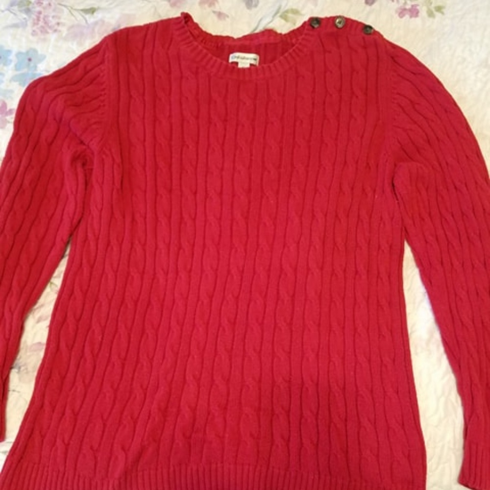 3 for $25: Croft & Barrow Sweater - Red - Buttons